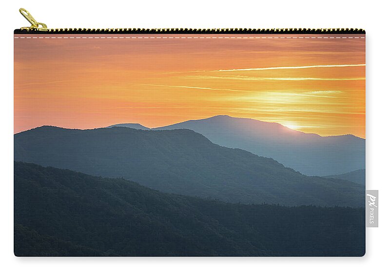 Linville Gorge Zip Pouch featuring the photograph Blue ridge Mountains Linville Gorge Hawksbill Mountain North Carolina by Jordan Hill