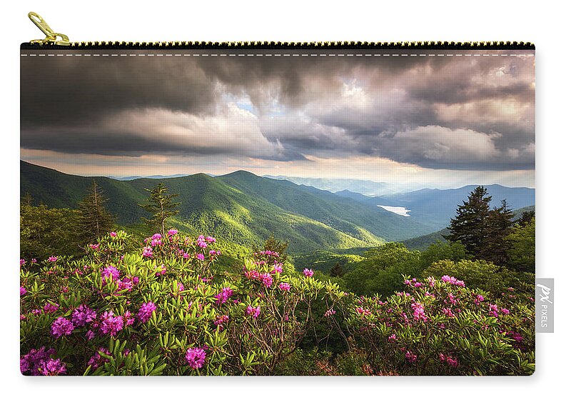 Blue Ridge Parkway Zip Pouch featuring the photograph Blue Ridge Parkway Landscape Photography Asheville NC Appalachian Mountains North Carolina by Dave Allen