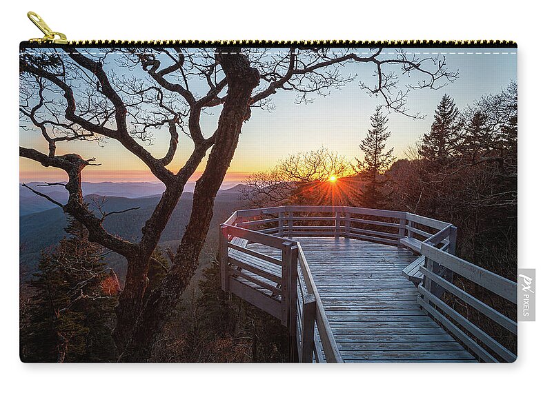 Landscape Zip Pouch featuring the photograph Blue Ridge Parkway North Carolina Feeling The Warmth by Robert Stephens
