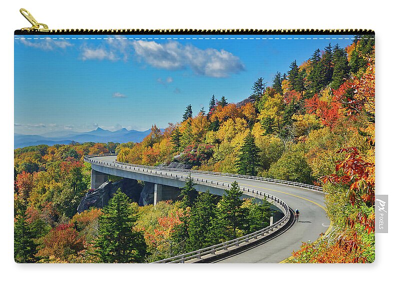 Blue Ridge Parkway Zip Pouch featuring the photograph Blue Ridge Parkway Viaduct by Meta Gatschenberger