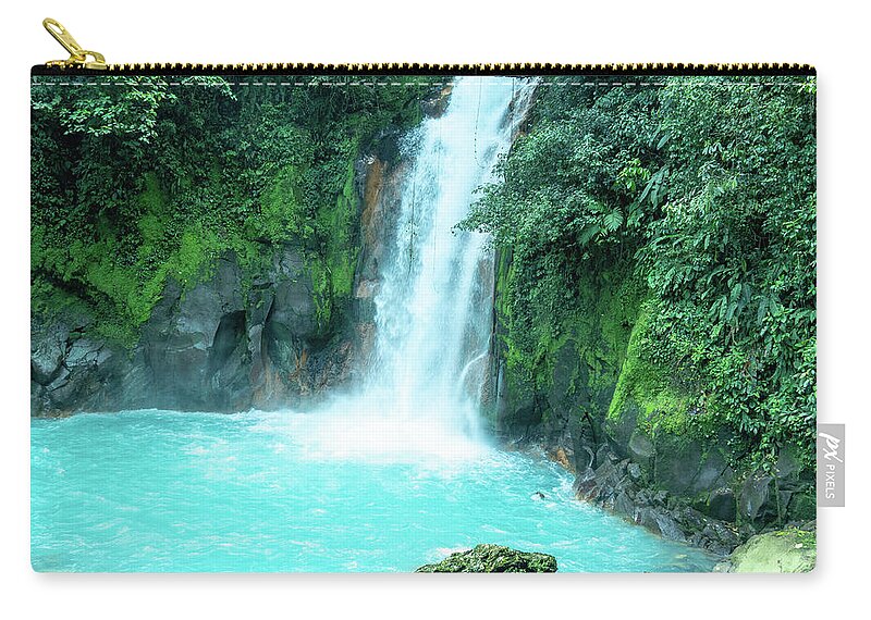 Waterfall Zip Pouch featuring the photograph Blue River Waterfall near La Fortuna Costa Rica by Leslie Struxness