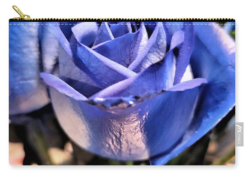 Rose Zip Pouch featuring the photograph Blue Rose by Jimmy Clark