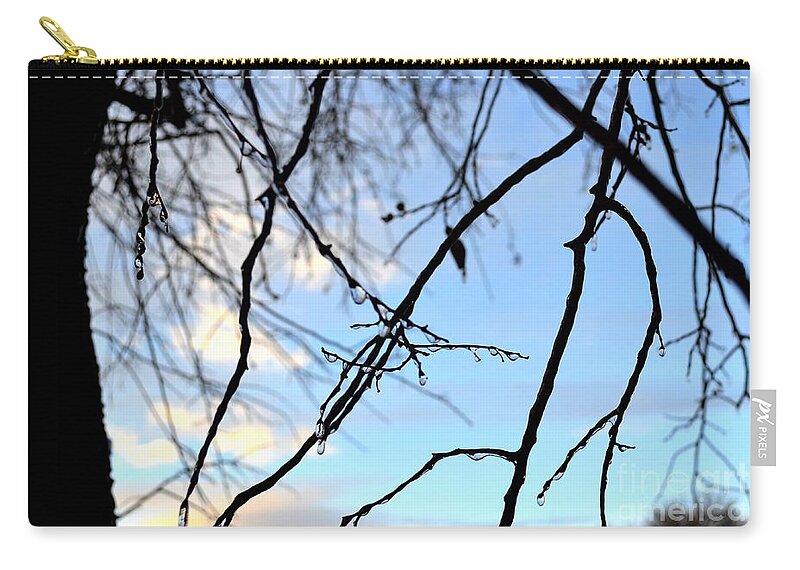 Blue Sky Zip Pouch featuring the photograph Blue Skies and Black Branches by Expressions By Stephanie