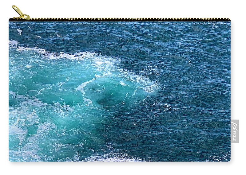 Blue Wave Zip Pouch featuring the photograph Blue Wave by Joanne Grant