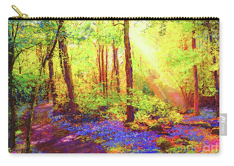 Landscape Carry-all Pouch featuring the painting Bluebell Blessing by Jane Small