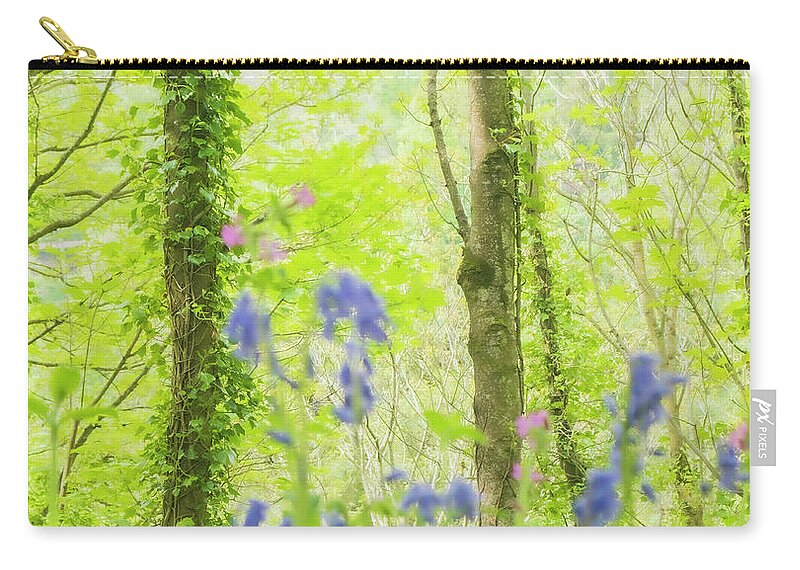 Bluebells Zip Pouch featuring the photograph Bluebell Woods by Diane Fifield