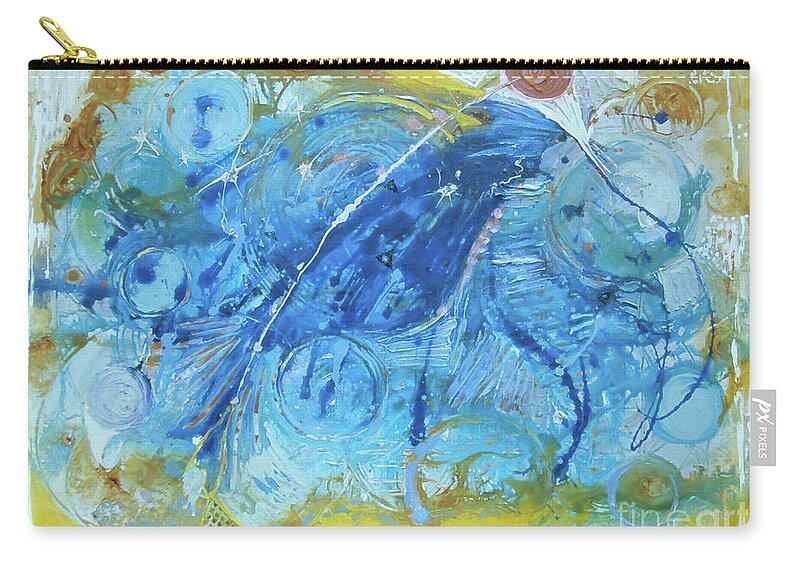  Zip Pouch featuring the painting Bluebird by Cherie Salerno