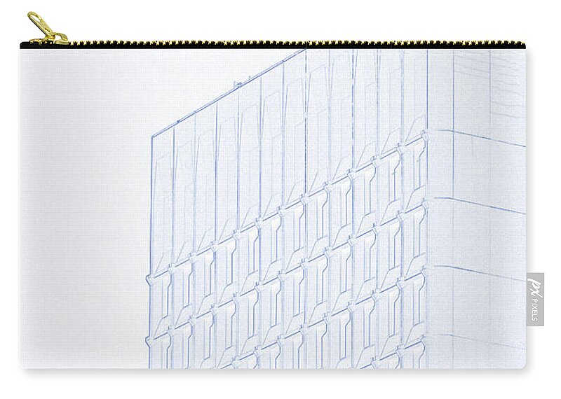 Blueprint Drawing - Abstract Architecture 15 Zip Pouch featuring the painting Blueprint Drawing - Abstract Architecture 15 by Celestial Images
