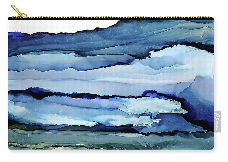 Alcohol Ink Carry-all Pouch featuring the painting Bluescape 3 by Chris Paschke