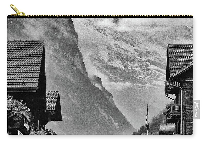 Bmw Zip Pouch featuring the photograph BMW in Switzerland by Jim Mathis