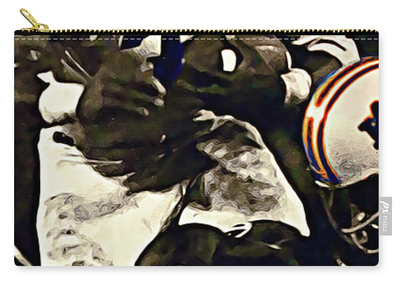 Auburn Zip Pouch featuring the mixed media Bo Jackson Art by Row One Brand