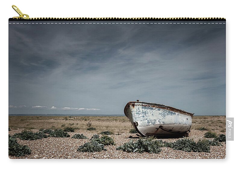 Dungeness Zip Pouch featuring the photograph Boat On A Beach by Rick Deacon