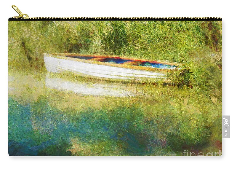 Boat Zip Pouch featuring the painting Boat on Balaton by Alexa Szlavics
