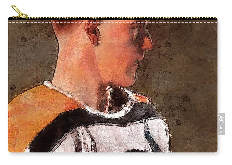 Bobby Orr Zip Pouch featuring the painting Bobby Orr The Greatest by John Farr