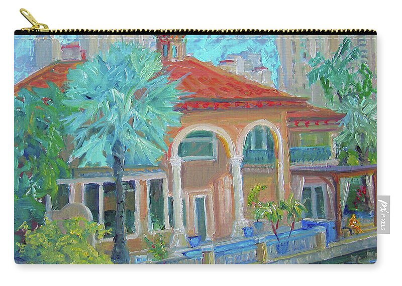 House Zip Pouch featuring the painting Boca Lifestyle by John McCormick