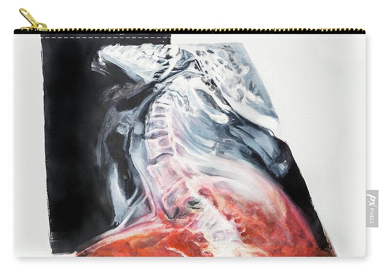 #paint Zip Pouch featuring the painting Body Study 42 by Veronica Huacuja