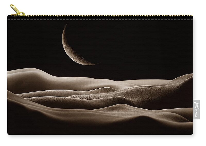 Bodyscape Zip Pouch featuring the photograph Bodyscape - Sepia by Marianna Mills