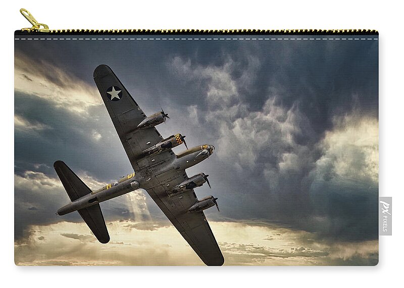 Usa Zip Pouch featuring the photograph Boeing B-17 Flying Fortress, World War 2 Bomber Aircraft by Rick Deacon