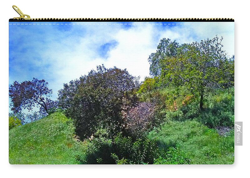 Sky Zip Pouch featuring the photograph Bokeh Hill by Andrew Lawrence