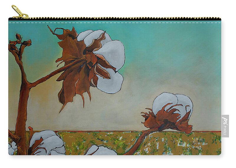 Cotton Carry-all Pouch featuring the painting Bolls by Robin Valenzuela