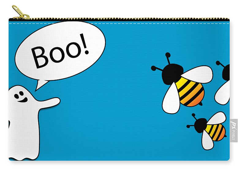 Hilarious Zip Pouch featuring the digital art Boo Bees by Pelo Blanco Photo