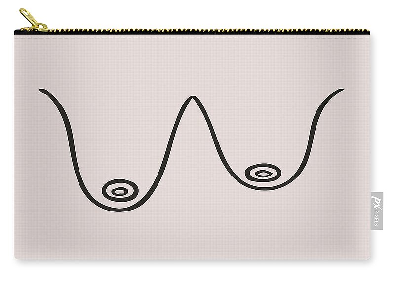 Boobs tits nude line art funny woman abstract breast drawing trendy poster  wall art home decor 2/10 Zip Pouch