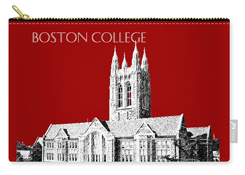 University Zip Pouch featuring the digital art Boston College - Maroon by DB Artist
