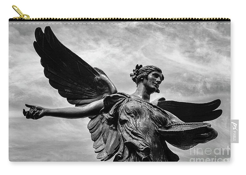 Boston Zip Pouch featuring the photograph Boston Public Garden Angel of Waters 2 by Bob Phillips
