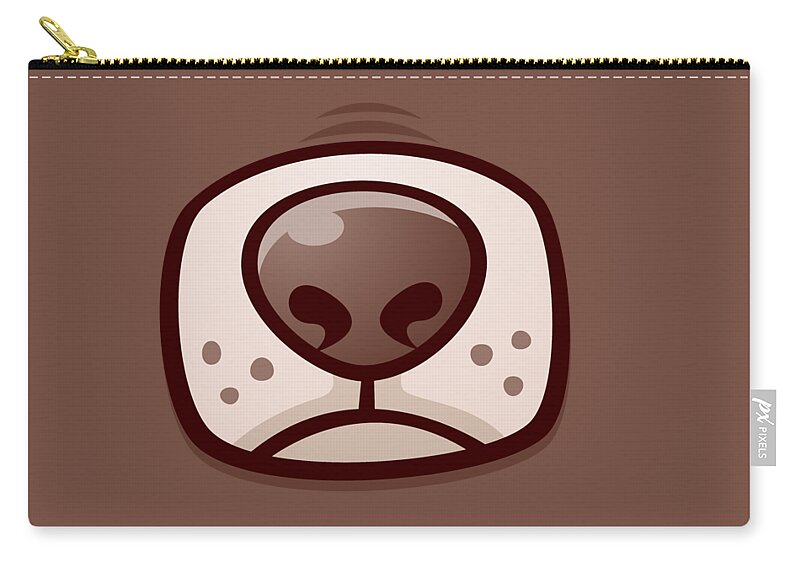 Dog Zip Pouch featuring the digital art Boston Terrier Puppy Dog Snout and Mouth by John Schwegel