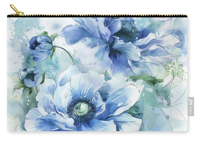 Flower Zip Pouch featuring the painting Botanical Bliss 2 by Tina LeCour