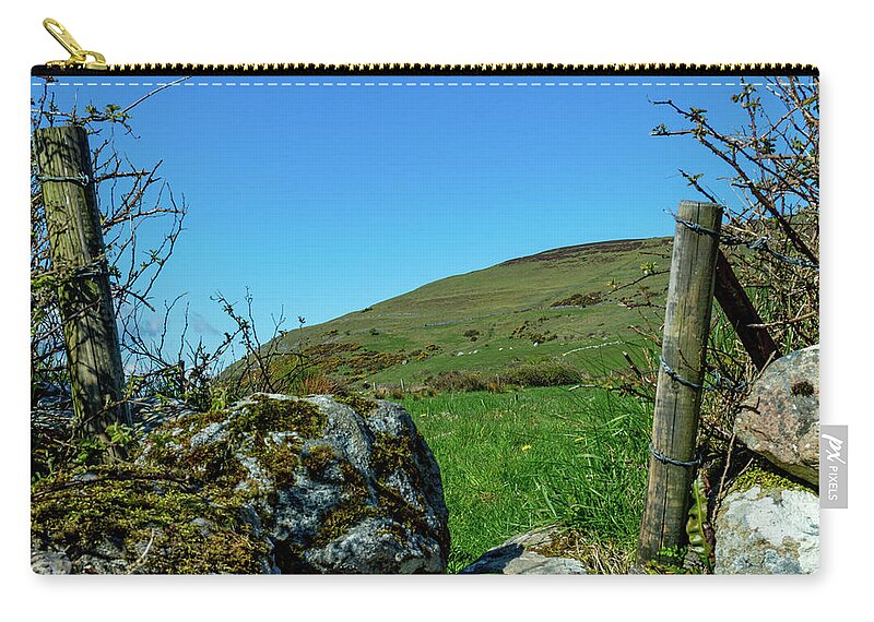 Knocknarea Mountain Zip Pouch featuring the photograph Bottom of Knocknarea Mountain Ireland by Lisa Blake