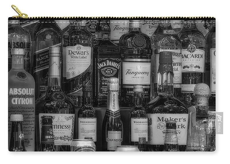 Susan Candelario Zip Pouch featuring the photograph Bottoms Up BW by Susan Candelario