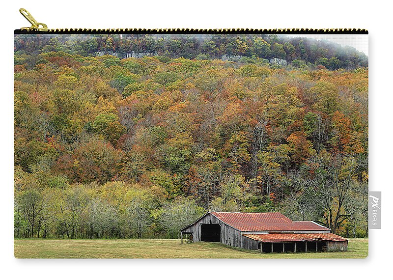  Zip Pouch featuring the photograph Boxley Barn 5 by William Rainey
