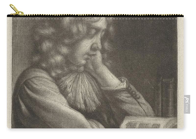 19th Century Zip Pouch featuring the painting Boy Reading, Wallerant Vaillant, 1658 by MotionAge Designs
