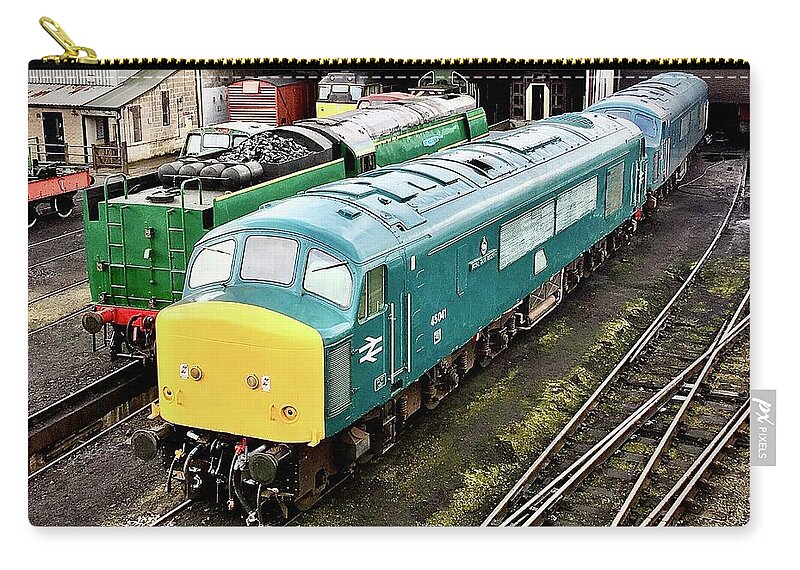 British Rail Zip Pouch featuring the photograph British Rail Class 45 Peak Diesel Locomotive 45041 by Gordon James