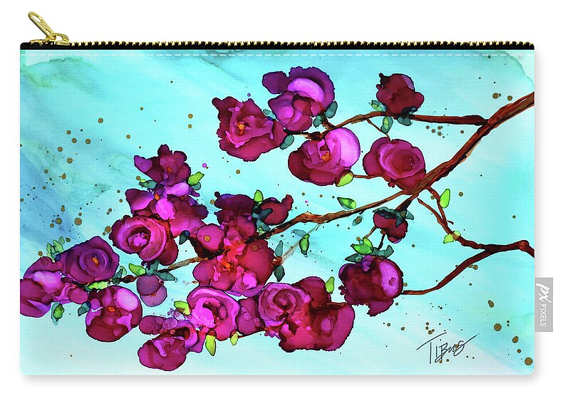  Zip Pouch featuring the painting Branch Out by Julie Tibus
