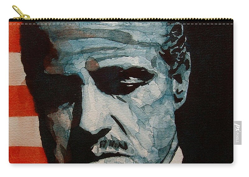 Marlon Brando Zip Pouch featuring the painting Brando - Resize by Paul Lovering