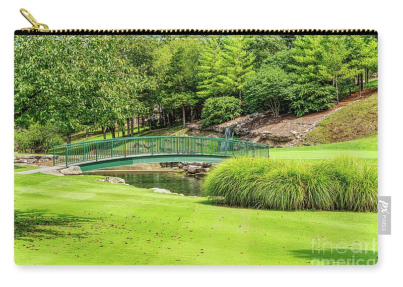 Ledgestone Golf Course Zip Pouch featuring the photograph Branson Golf Course Bridge Crossing by Jennifer White