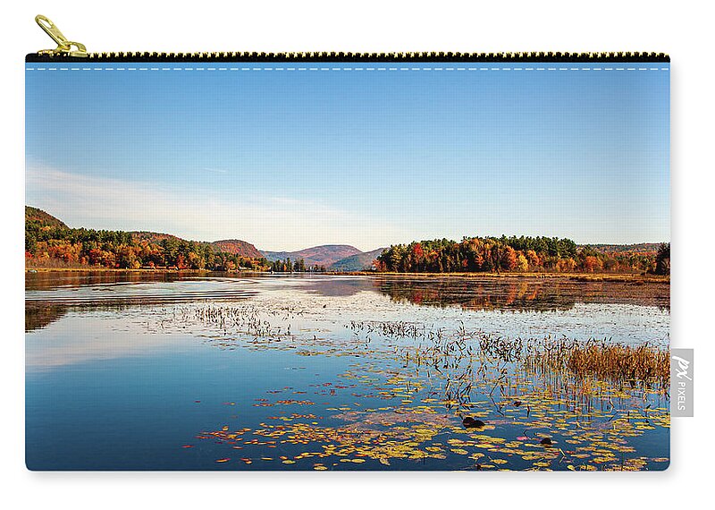 Adirondack Zip Pouch featuring the photograph Brant Lake Adirondack by Louis Dallara