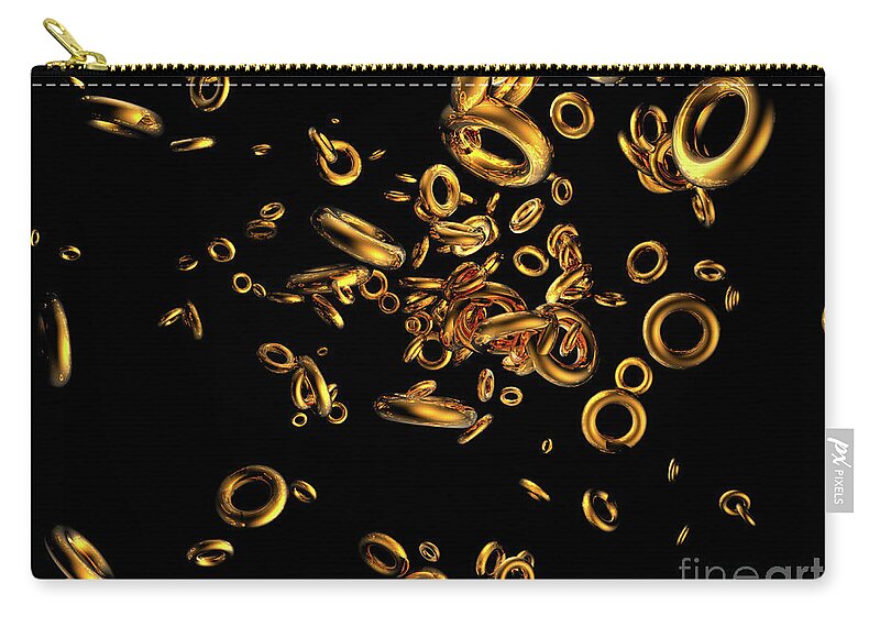Surreal Carry-all Pouch featuring the digital art Brass Rings by Phil Perkins