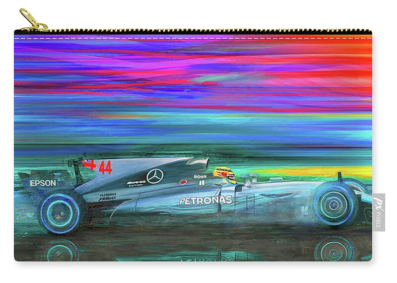Mercedes Zip Pouch featuring the mixed media Break In The Weather by Alan Greene