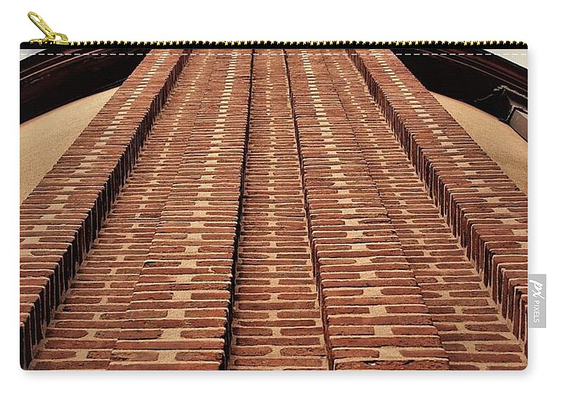 Brick Chimney Sky Carry-all Pouch featuring the photograph Brick Chimney by John Linnemeyer