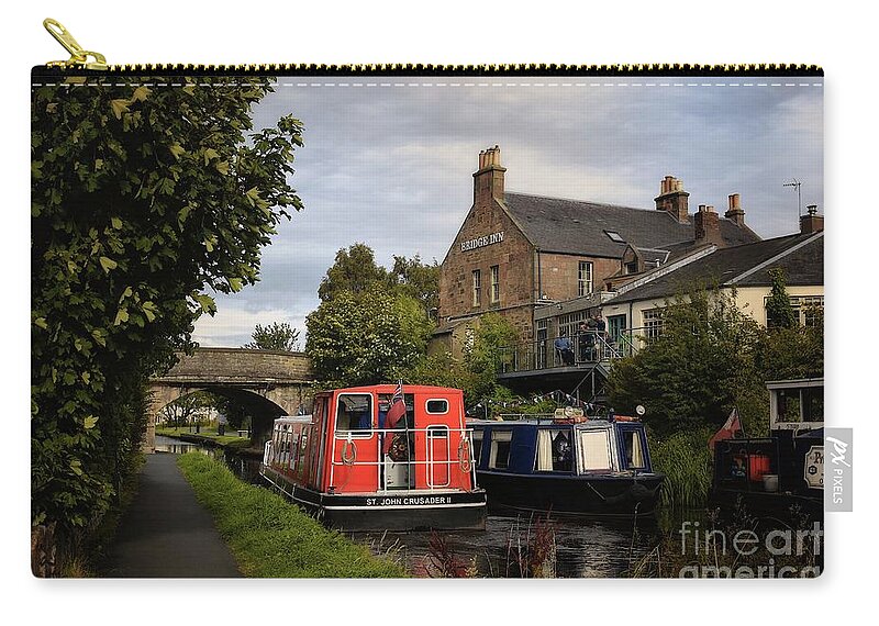 Union Canal Zip Pouch featuring the photograph Bridge Inn, Union Canal, Ratho by Yvonne Johnstone