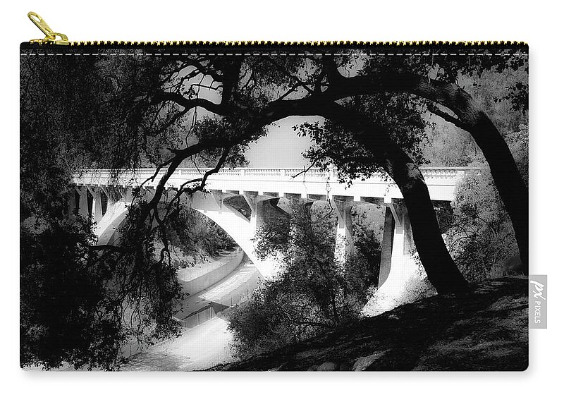 Monochromatic Zip Pouch featuring the photograph Bridge to God by Eyes Of CC
