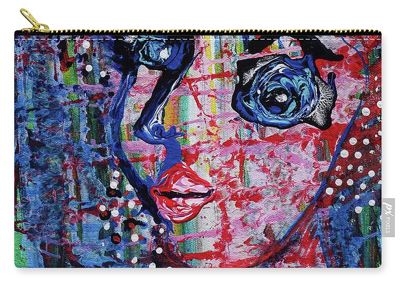 Bright Eyes Zip Pouch featuring the painting Bright Eyes by Tessa Evette