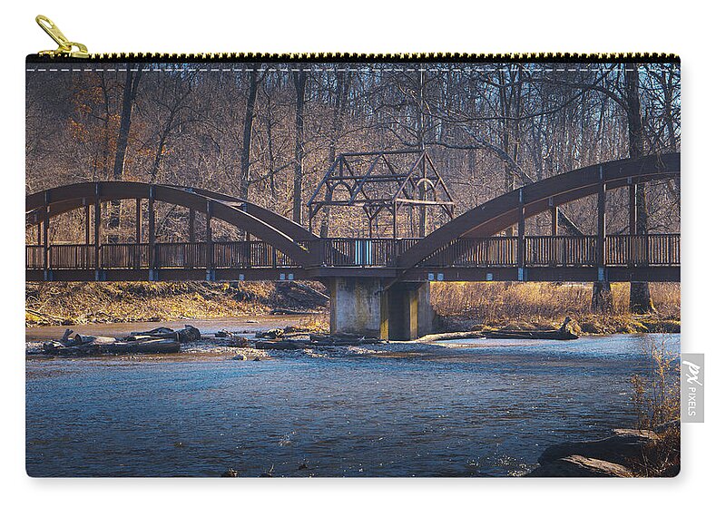Afternoon Zip Pouch featuring the photograph Bright Winter Day at the Ford by Jason Fink