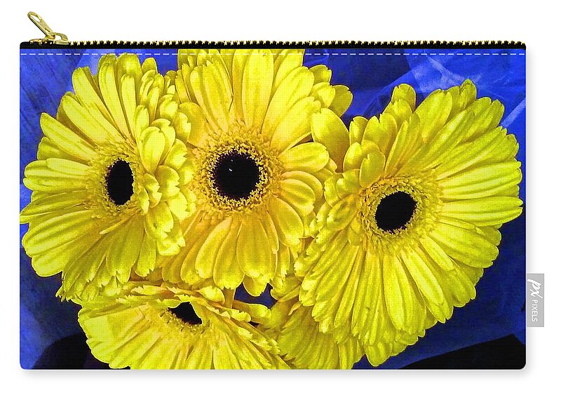 Flowers Zip Pouch featuring the photograph Bright Yellow by Andrew Lawrence