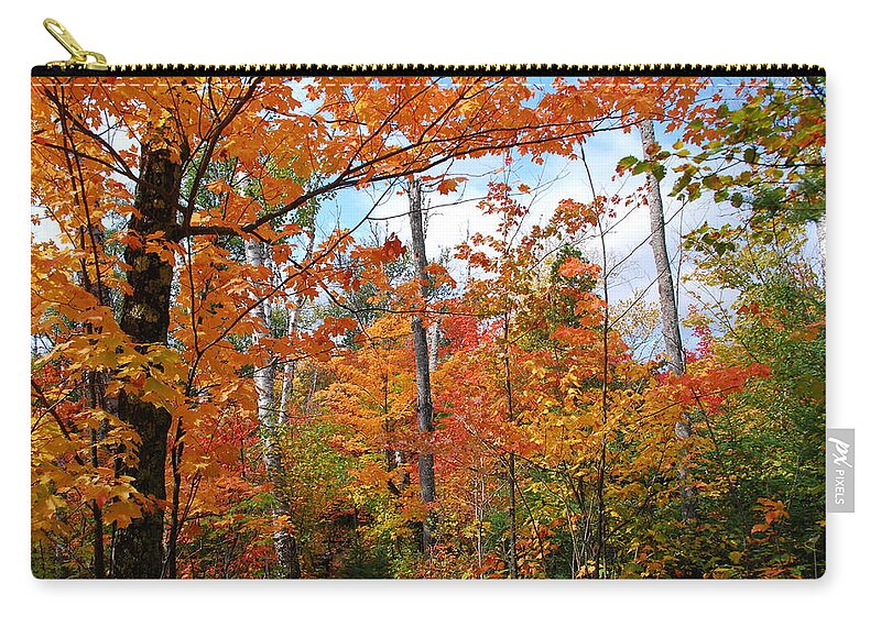 Minnesota Zip Pouch featuring the photograph Brilliant Orange Maple by Cascade Colors