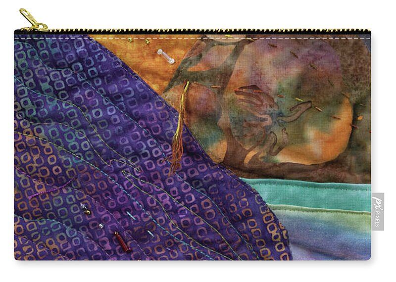 Fiber Art Carry-all Pouch featuring the mixed media Brilliant Sky 2 by Vivian Aumond