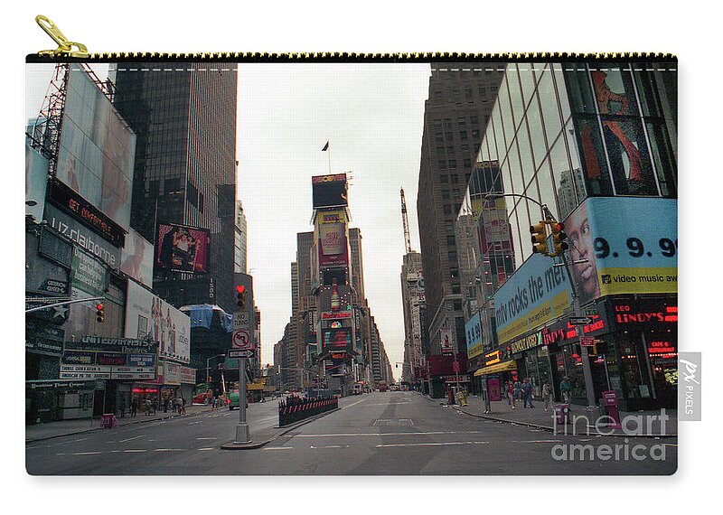 Broadway Zip Pouch featuring the photograph Broadway in the early 1990's by Steven Spak